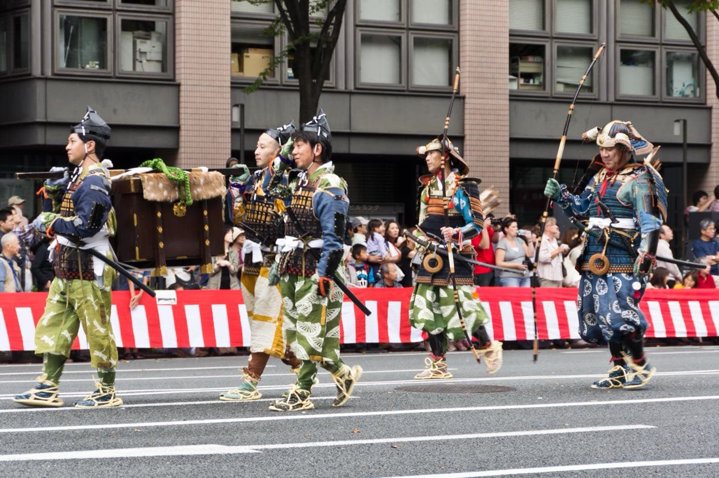 Warriors in full armour from the procession's samurai-era sections (2011).